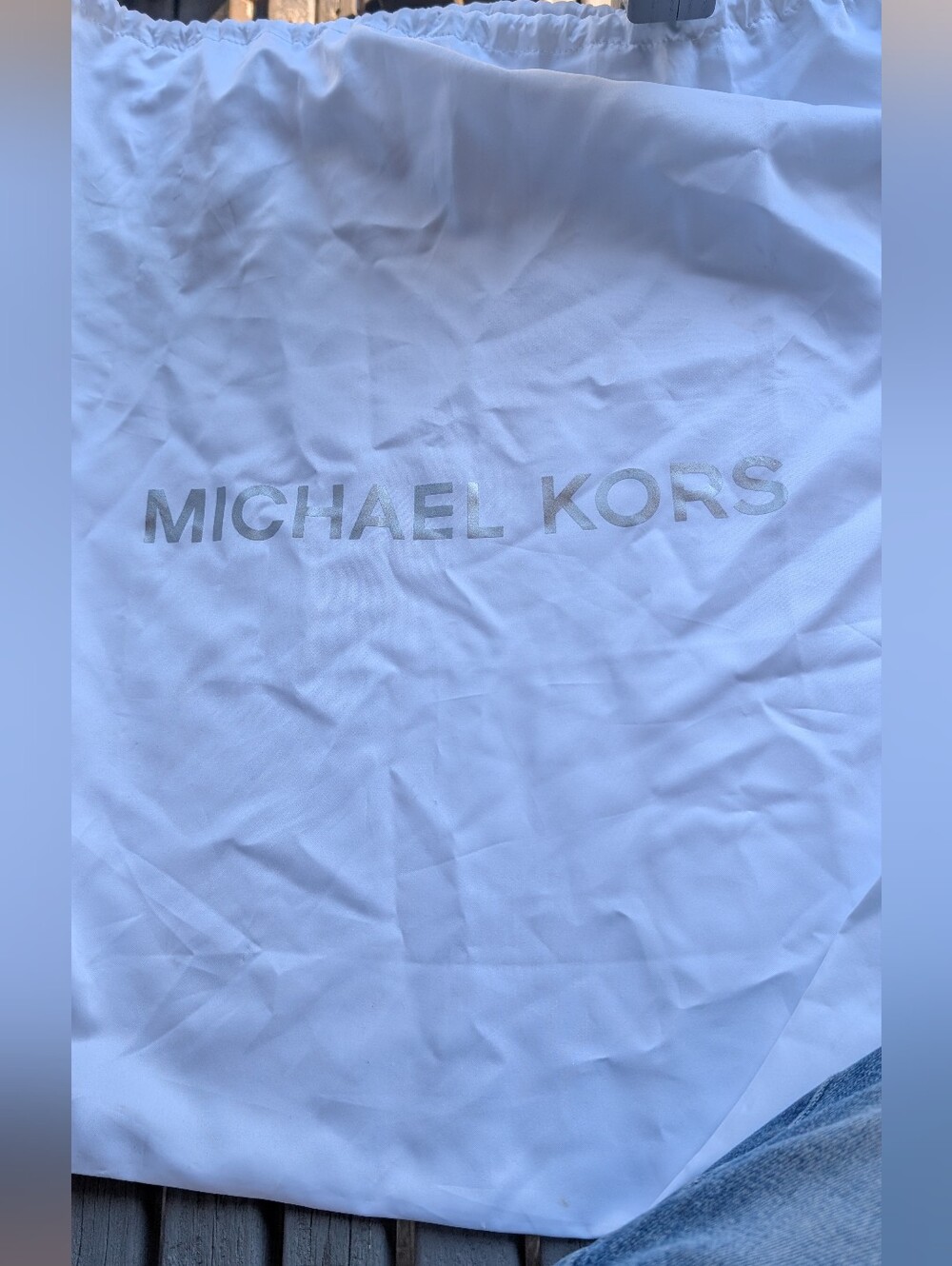 Michael Kors White Dust Bag with Silver Logo